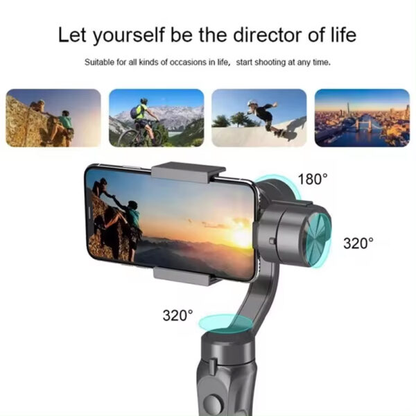 TECHNOVIEW Gimbal Stabilizer 3-Axis for All Smartphone Cell Phone Handheld Gimble Stick w/Grip Tripod Ideal for Vlogging YouTube Vlog TikTok Instagram Live Video Kit - (Black Gray) - Image 6