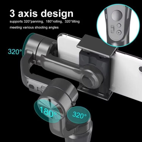 TECHNOVIEW Gimbal Stabilizer 3-Axis for All Smartphone Cell Phone Handheld Gimble Stick w/Grip Tripod Ideal for Vlogging YouTube Vlog TikTok Instagram Live Video Kit - (Black Gray) - Image 8