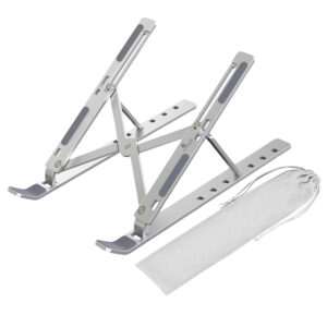 Laptop Stand 6 Angles Adjustable Aluminum Ergonomic Foldable Portable Tabletop Laptop/Desktop Riser Stand Holder Compatible for MacBook, HP, Dell, Lenovo & All Other Notebook (Silver)