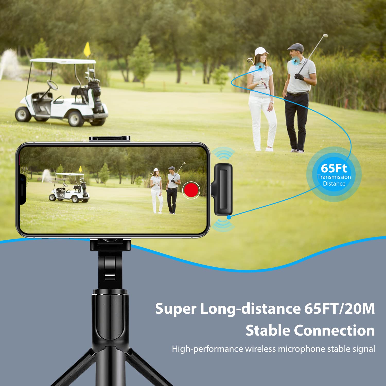 J13 Wireless Mic for YouTube, 3-Level Adjustable MicNoise Reduction Lapel Mic with Charging Case, Wireless Mic for Video Recording, YouTube, Facebook, Video Production (Double (Universal) - Image 2