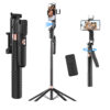 AI-Powered Selfie Stick for Mobile, Auto Face Tracking Tripod with 360° Auto Rotating Selfie Stick, 64-inch/163 cm Long Aluminum Extension for Mobile & Camera with Quad-Leg Stability.