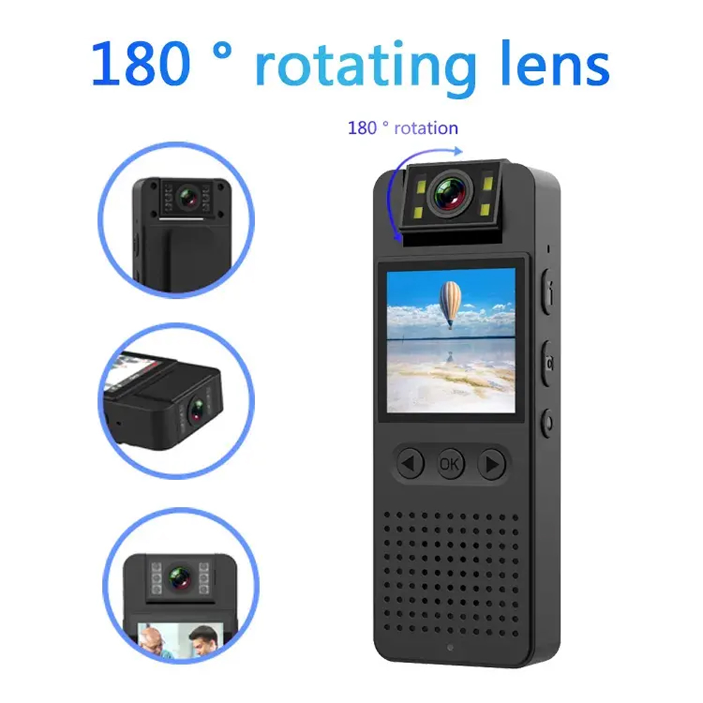 Portable Body Camera with Audio & Screen | HD Wearable Clip Camera with Night Vision, One-Touch Recording & TF Card Support - Image 6