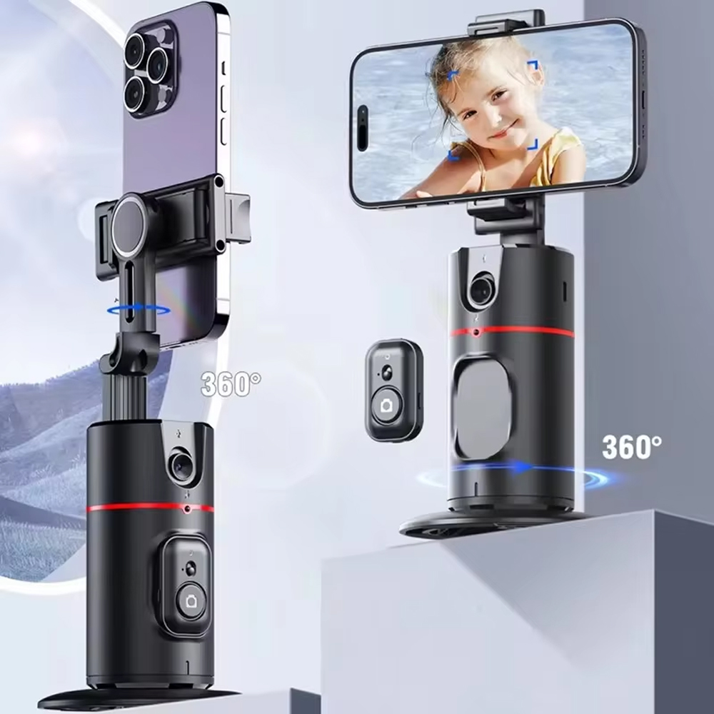 360° Auto Face Tracking Phone Holder with Remote & Gesture Control – Smart Rotating Phone Stand for Video Recording, Reels, Live Streaming & Vlogging (No App Required) - Image 3