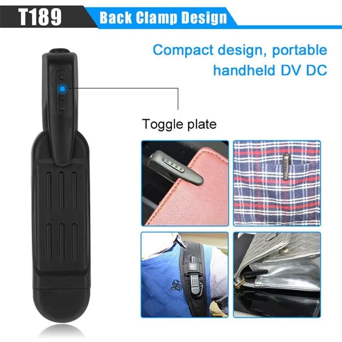 1080P Mini Clip-On Camera with Audio | Portable USB Rechargeable Camera with One-Click Recording & TF Card Support - Image 2