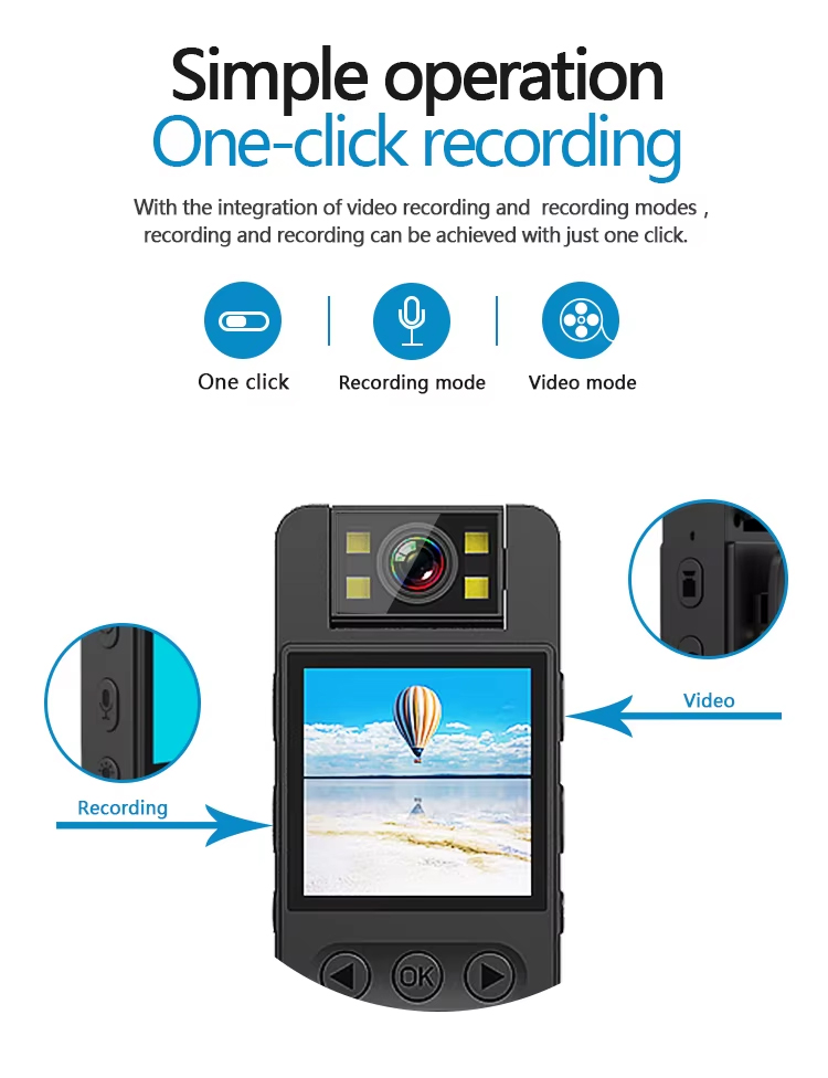 Portable Body Camera with Audio & Screen | HD Wearable Clip Camera with Night Vision, One-Touch Recording & TF Card Support - Image 4