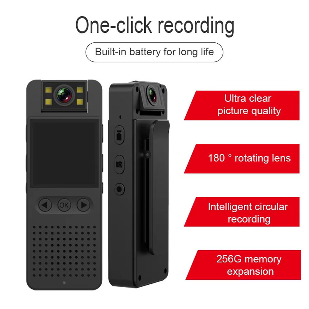Portable Body Camera with Audio & Screen | HD Wearable Clip Camera with Night Vision, One-Touch Recording & TF Card Support - Image 9