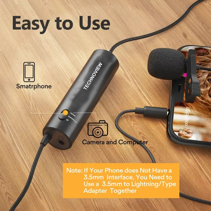 Wireless Lavalier Microphone with 3.5mm Jack – Clip-On Lapel Mic for YouTube, Vlogging, Interviews & Podcast | Noise Reduction, Plug & Play, Compatible with Smartphone, DSLR & Laptop - Image 7