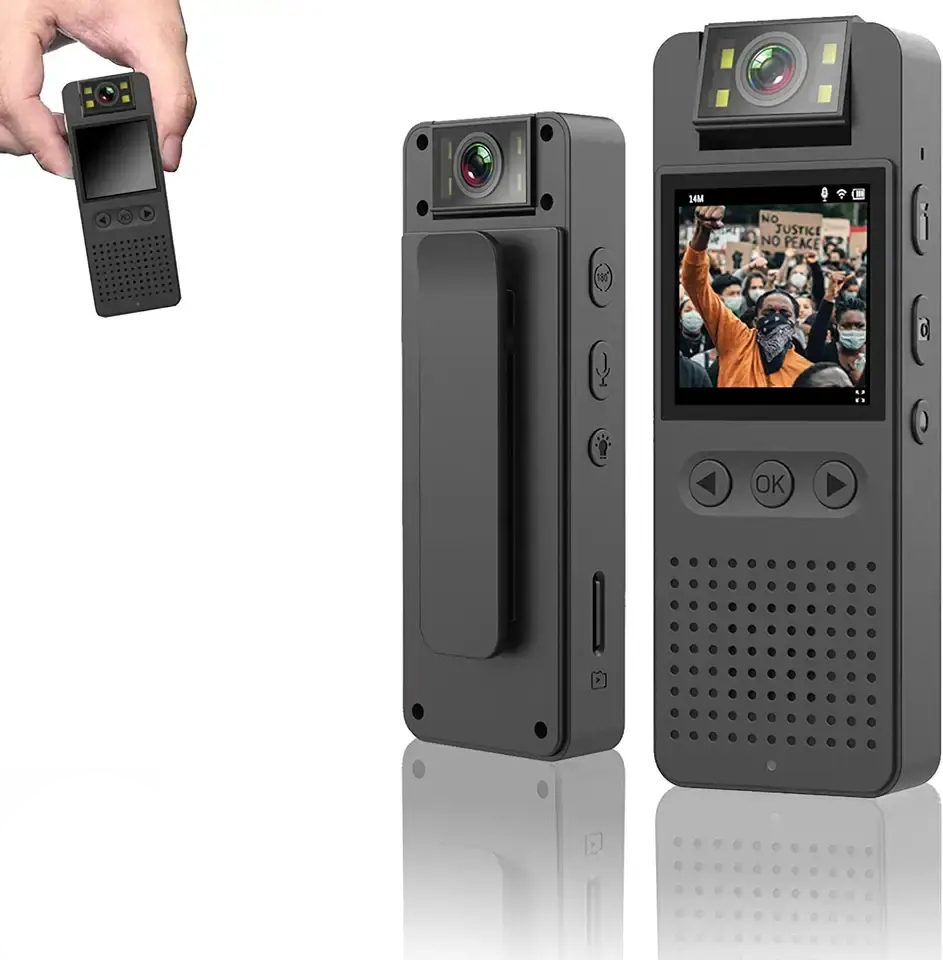 Portable Body Camera with Audio & Screen | HD Wearable Clip Camera with Night Vision, One-Touch Recording & TF Card Support