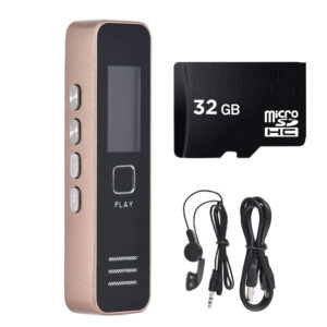 Digital Voice Recorder with MP3 Playback, PCM Recording, Voice Activated Recording, Supports 16GB or 32GB SD Card (SD Card Not Included)
