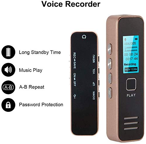 Digital Voice Recorder with MP3 Playback, PCM Recording, Voice Activated Recording, Supports 16GB or 32GB SD Card (SD Card Not Included) - Image 4