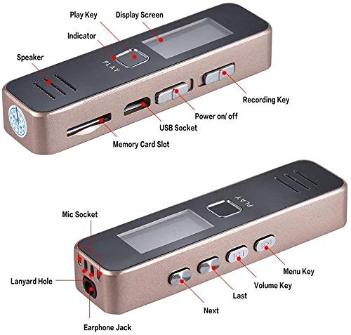 Digital Voice Recorder with MP3 Playback, PCM Recording, Voice Activated Recording, Supports 16GB or 32GB SD Card (SD Card Not Included) - Image 5