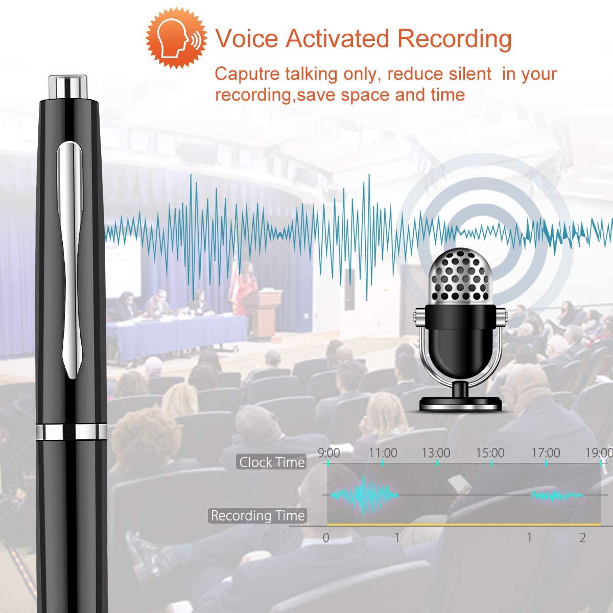 Digital Audio Note-Taking Pen 32GB with Voice Activation, MP3 Playback & Noise Reduction - Image 5